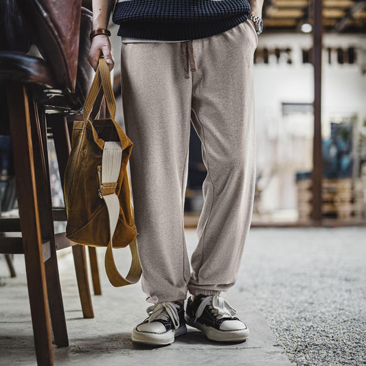 MADEN Herren Graue Bestickte Jogger-Hose