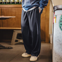 MADEN Herren Locker sitzende Kordelzug-Hose mit geradem Bein
