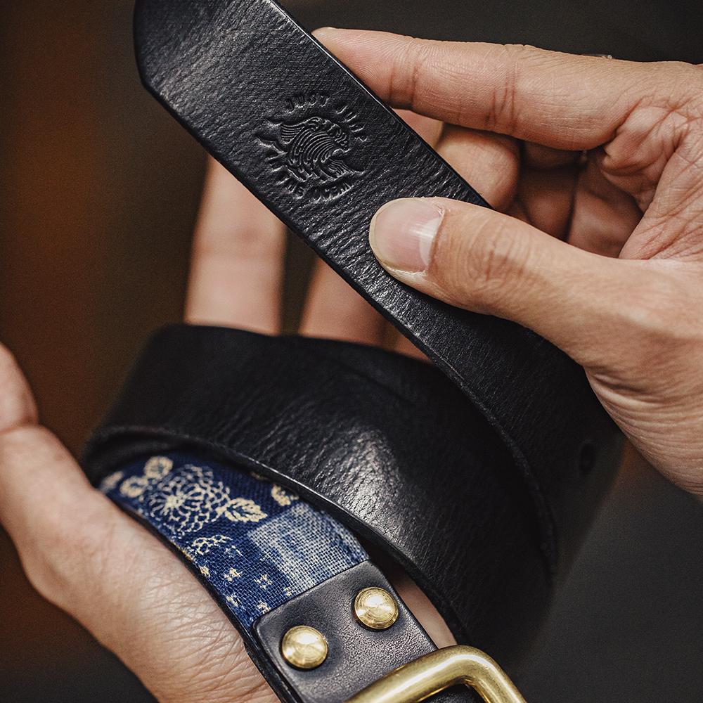 Ceinture en cuir tanné végétal patchwork MADEN 