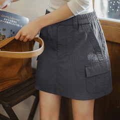 MADEN Vintage Falten A-Linien Workwear Rock