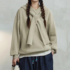 MADEN Cape-Hoodie für Damen mit TREK-Motiv, vielseitiger, lässiger Pullover, Herbst-Lagenjacke, Streetwear-Sweatshirt 