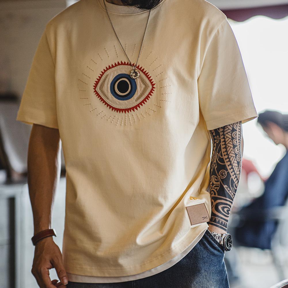 Camiseta pesada MADEN con bordado Guardian Eye