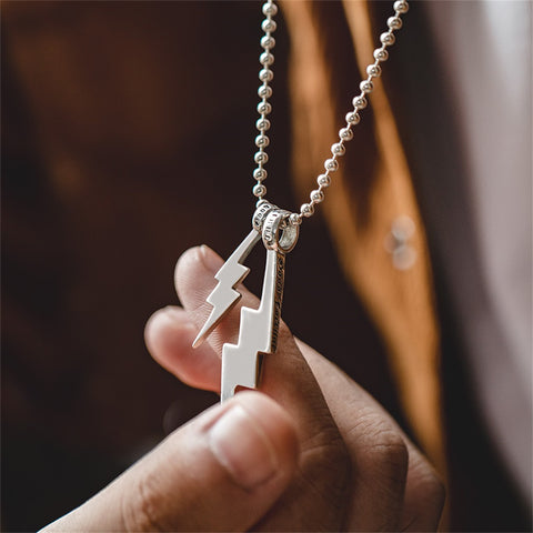 Dây chuyền mặt dây chuyền còi sét bạc 925 MADEN – Dây đeo áo len cho nam nữ (Tặng kèm dây da miễn phí)