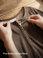 MADEN Women's Tencel Wool Long-Sleeve Henley T-Shirt thumbnail