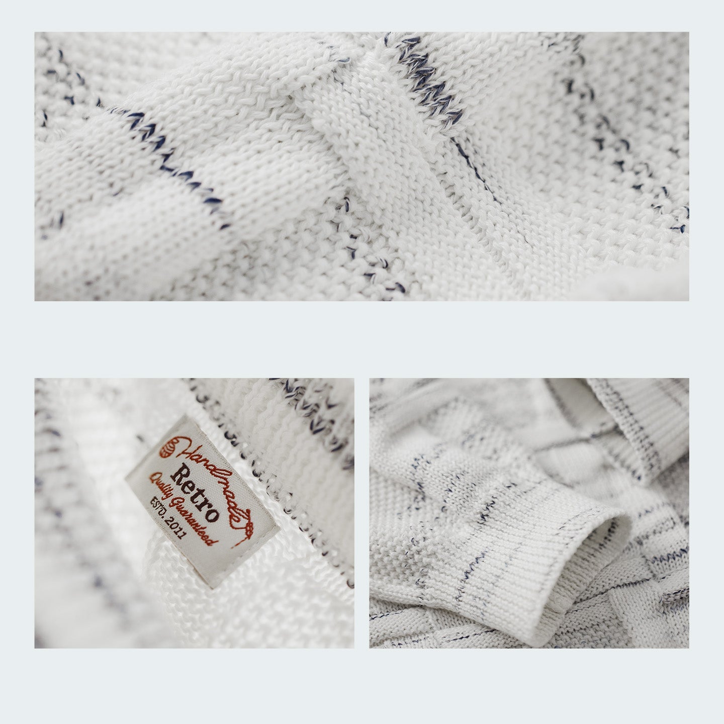 MADEN Textured Colorblock Jacquard Sweater