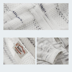 MADEN Textured Colorblock Jacquard Sweater