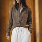 MADEN Women's Corduroy Long Sleeve Shirt thumbnail