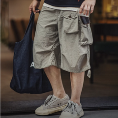 MADEN Cotton Twill Cargo Shorts with Six Pockets