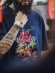 MADEN Men's F1 Racing Print Short-Sleeve T-Shirt