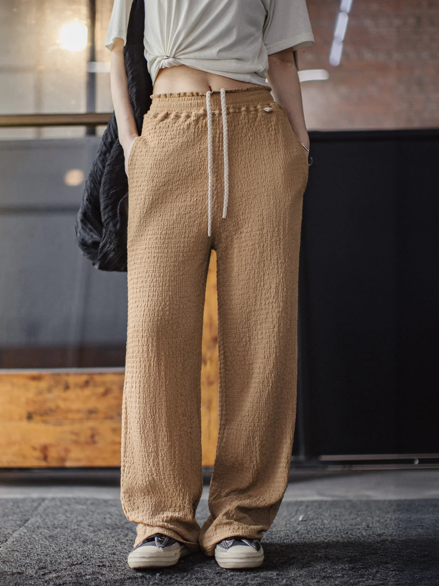 MADEN Women's Classic High-Waist Straight-Leg Chino Pants