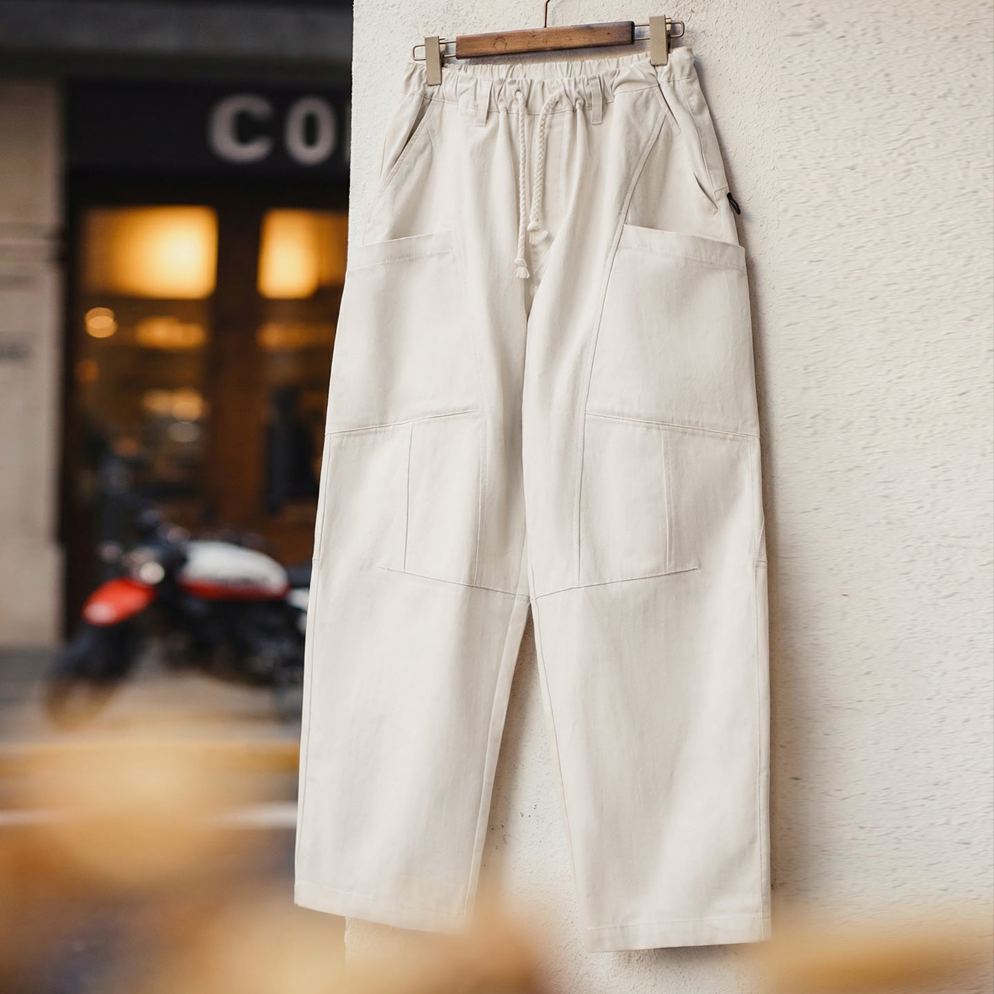 MADEN HBT White Cargo Pants