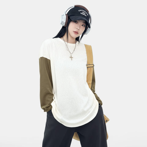 MADEN Color-Block Long Sleeve Tee