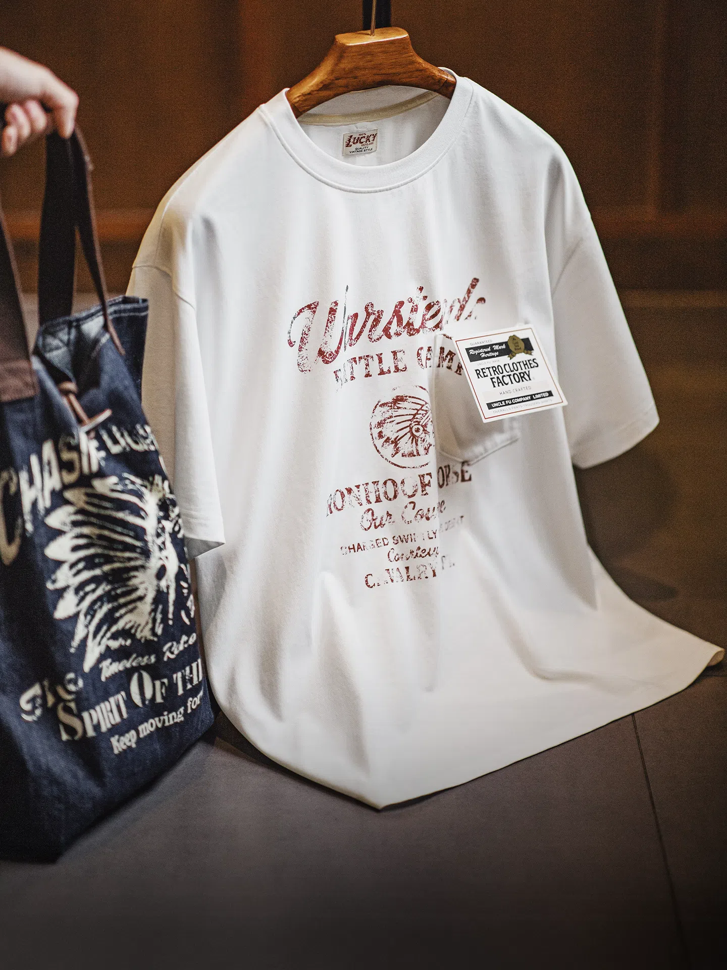 MADEN Vintage Letter Print T-Shirt