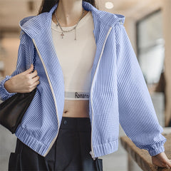 MADEN Striped Lightweight Shirt Jacket