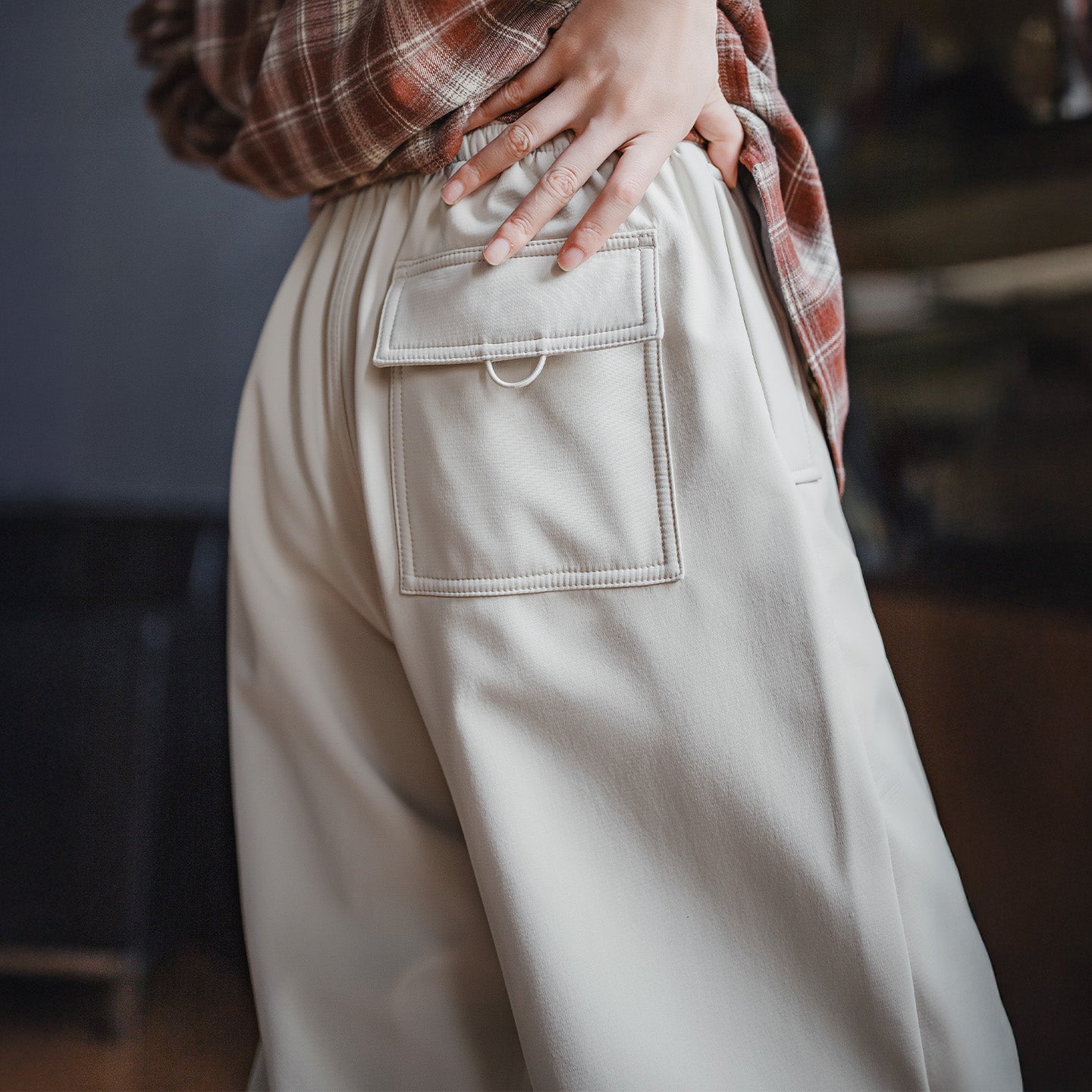 MADEN Fleece-Lined Elastic Waist Cargo Pants
