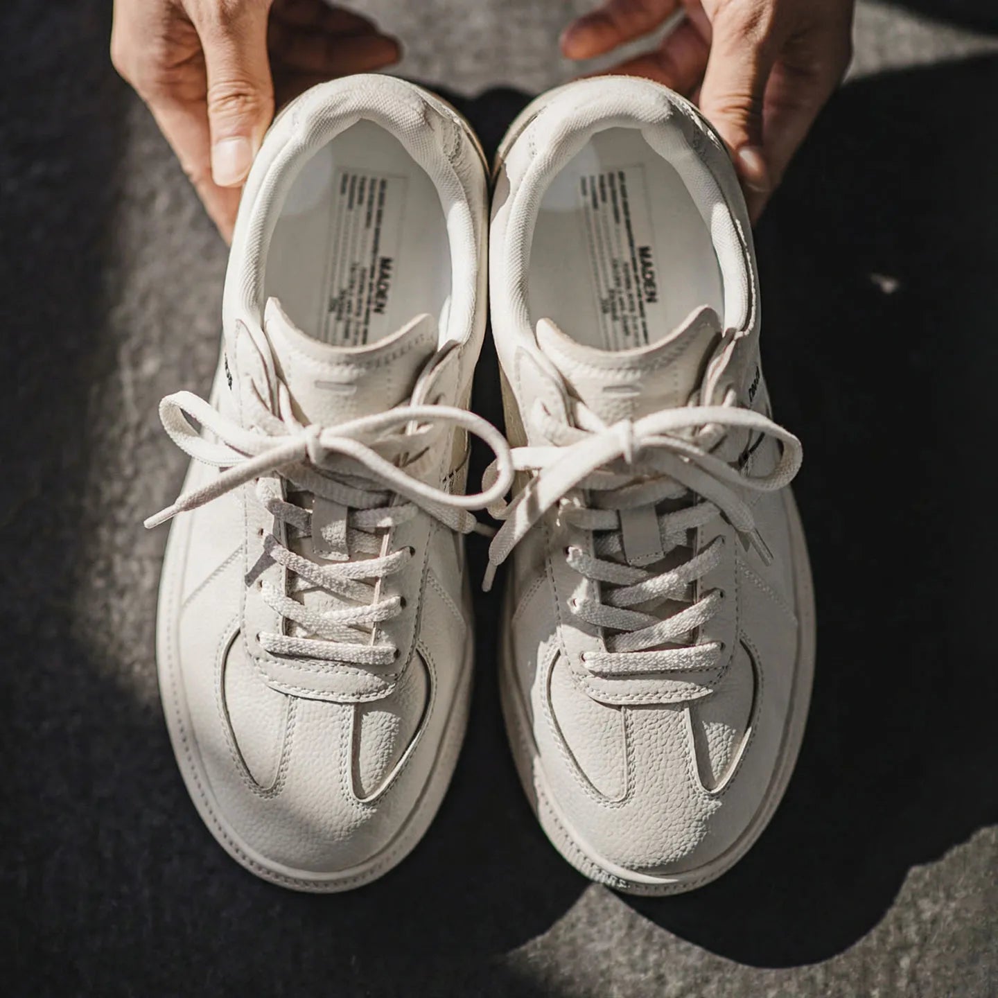 MADEN Herren Deutsche Trainer Schuhe - Klassisch Weiß