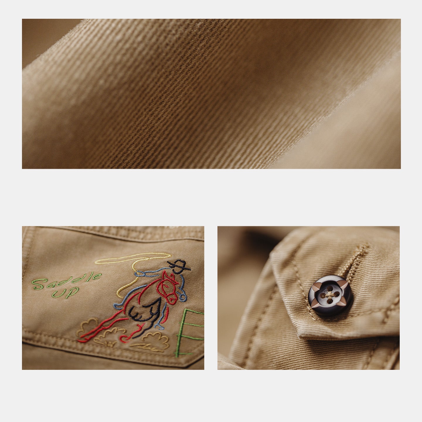 MADEN Farbige Bestickte Scheunenjacke
