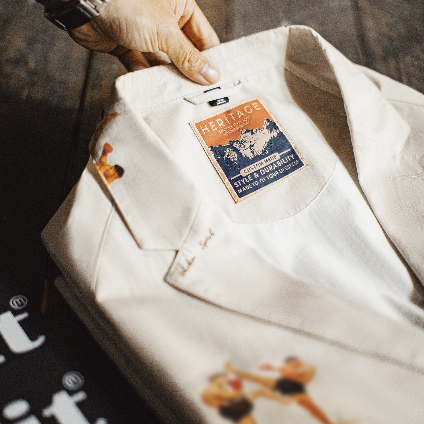 MADEN Fighter Prints Casual Blazer-Hemd