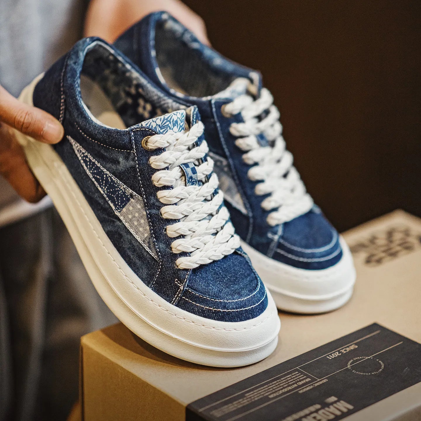 MADEN Tie-Dye Canvas Platform Shoes