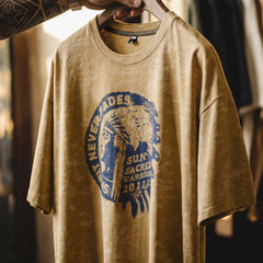 MADEN Yellow Batik Print T-Shirt