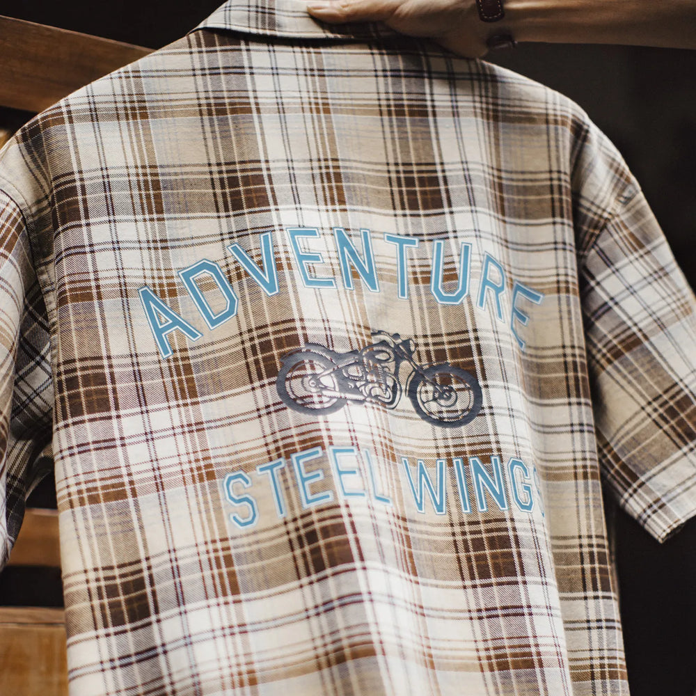 MADEN Vintage Plaid Print Shirt