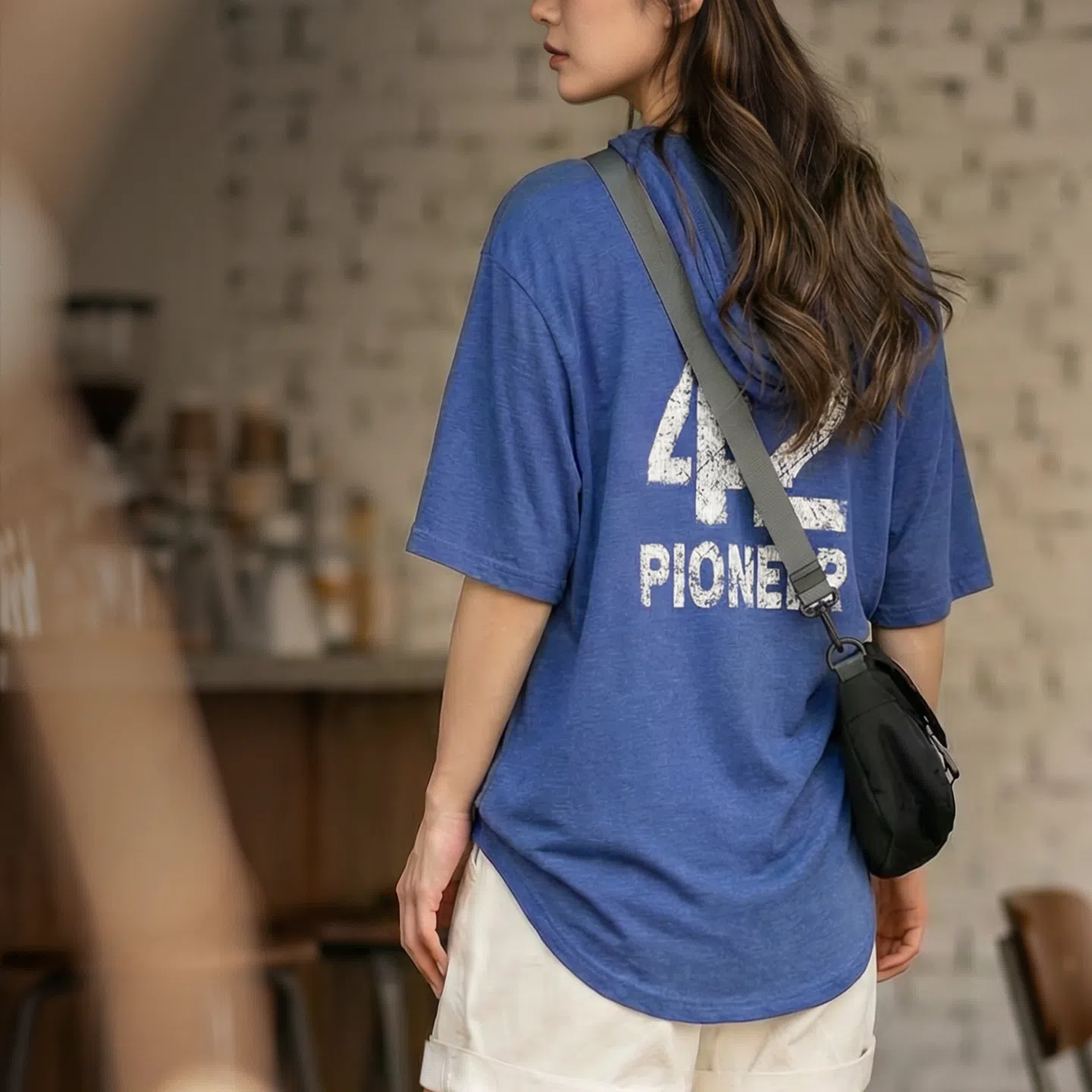 MADEN Women's Hooded Lyocell Print Tee