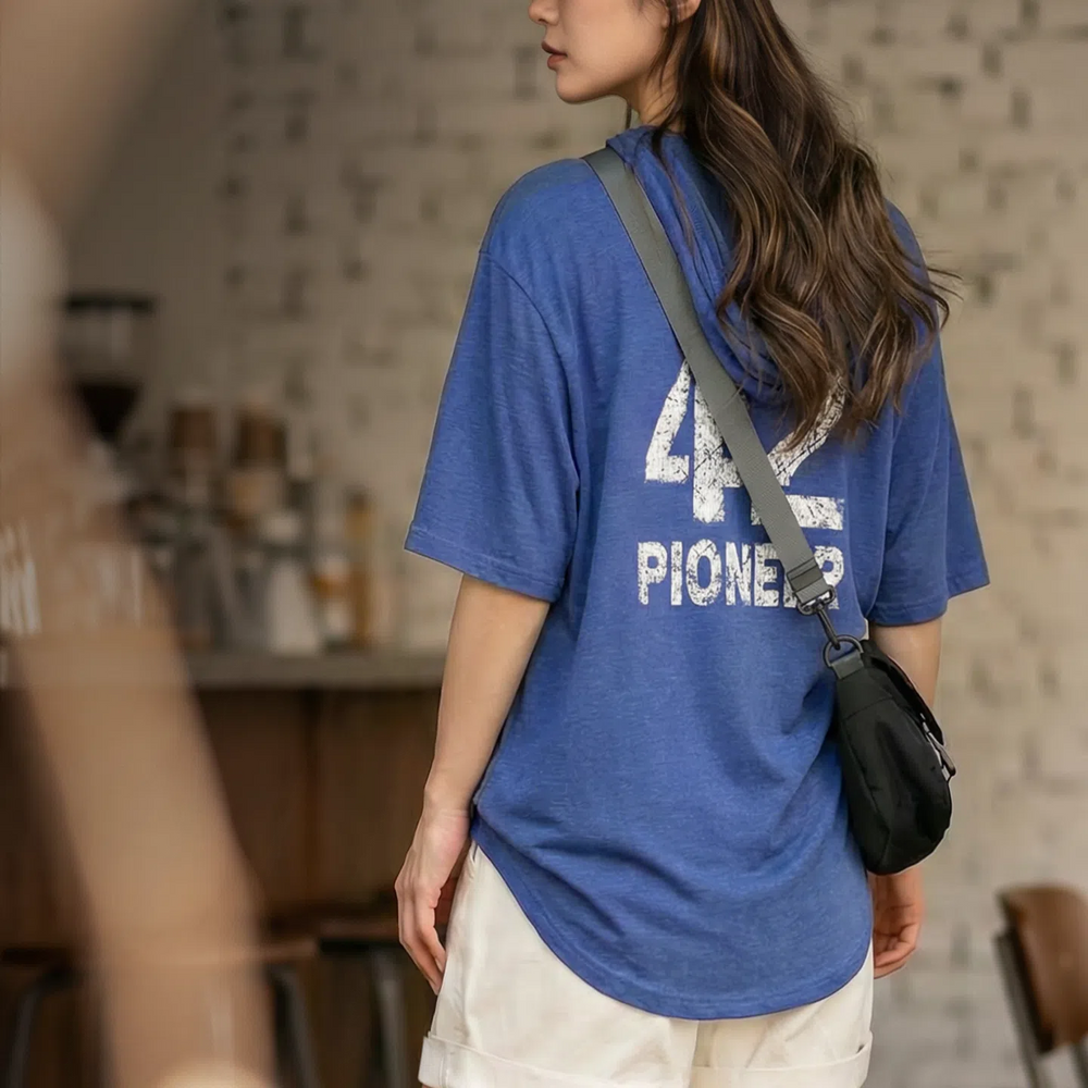 MADEN Women's Hooded Lyocell Print Tee