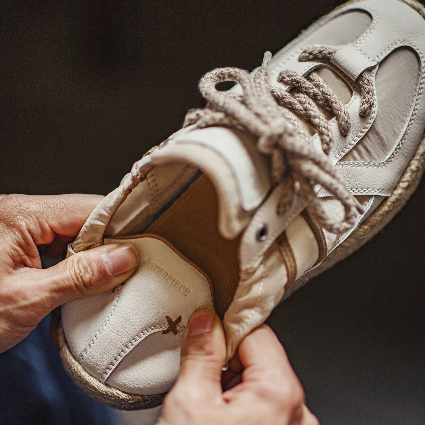 MADEN Straw-Woven German Trainer Sneakers for Men