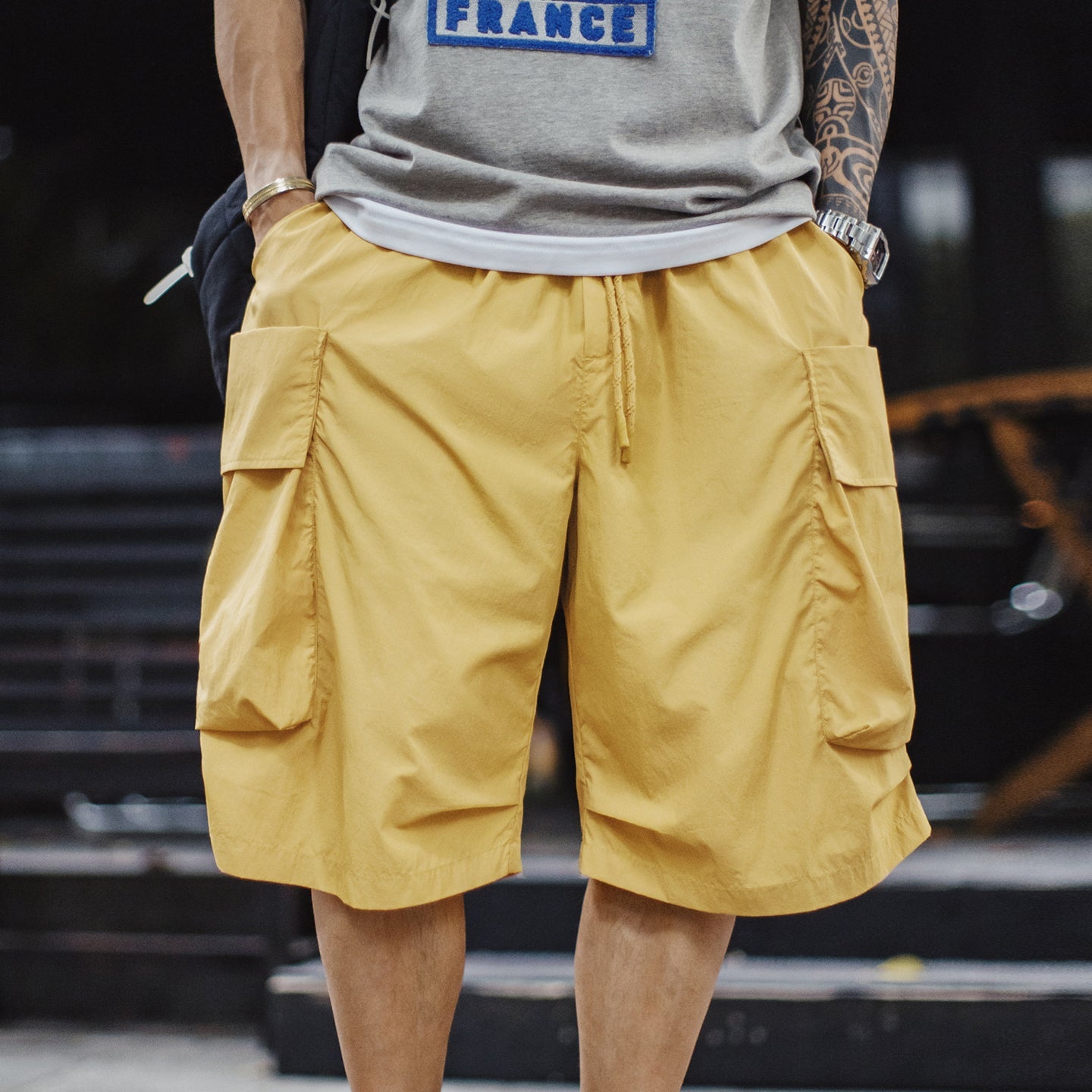 MADEN Men's Loose-Fit Multi-Pocket Cargo Shorts