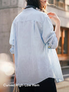 MADEN Women's Cotton Classic Fit Long-Sleeve Button-Down Shirt thumbnail