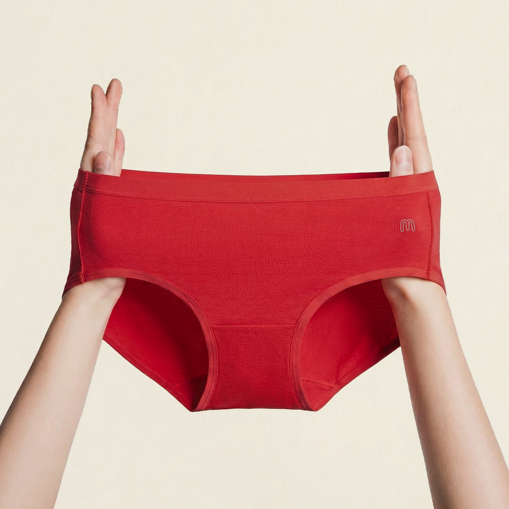 MADEN Women's Modal Red Brief Underwear for Daily Wear