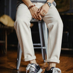 MADEN Clean Fit White Jeans - 417g/m² Cotton