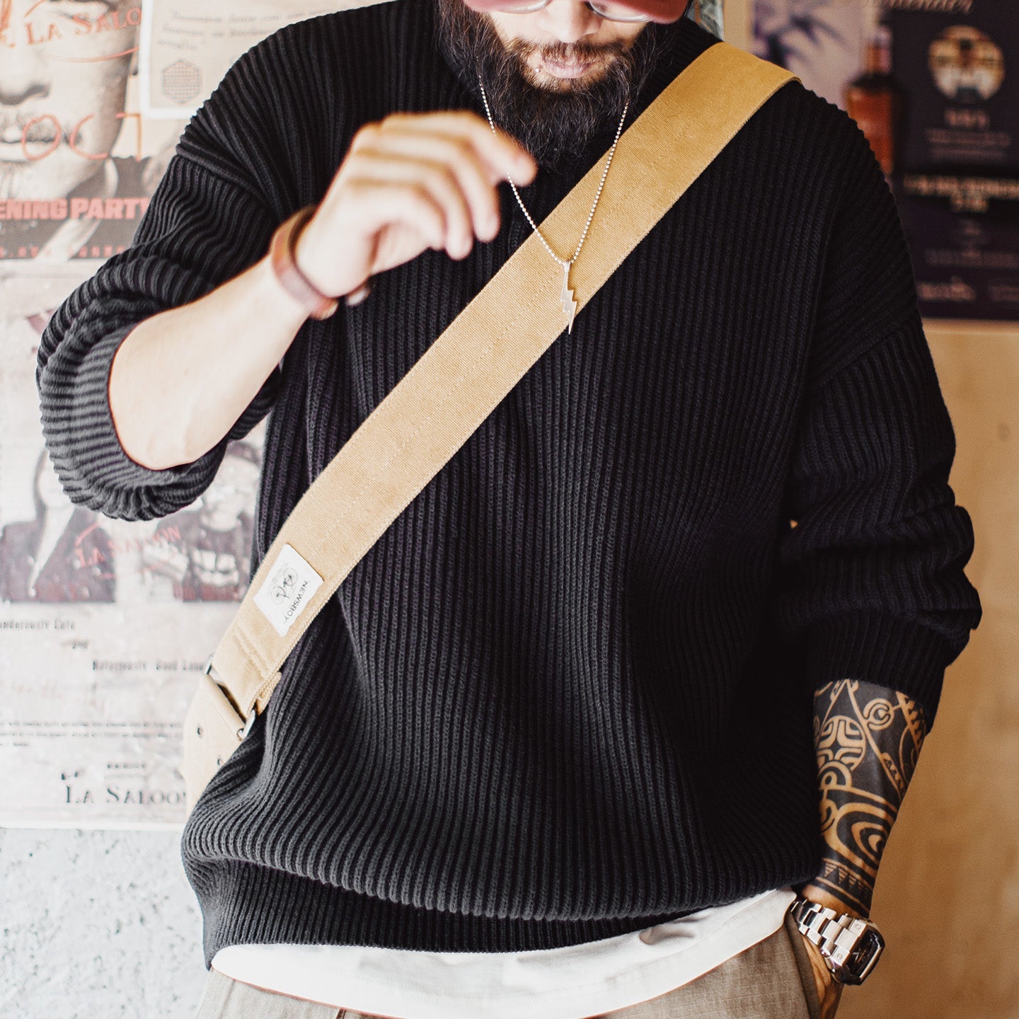 MADEN Retro Heavyweight Henley Sweater