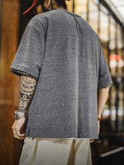MADEN Patchwork Print Knit T-Shirt