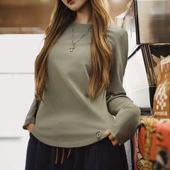 MADEN Women's Slim Fit Long Sleeve Crewneck Tee