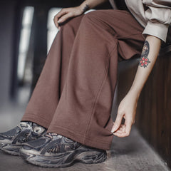 MADEN Vintage Plaid Patchwork Cotton Jogger Pants