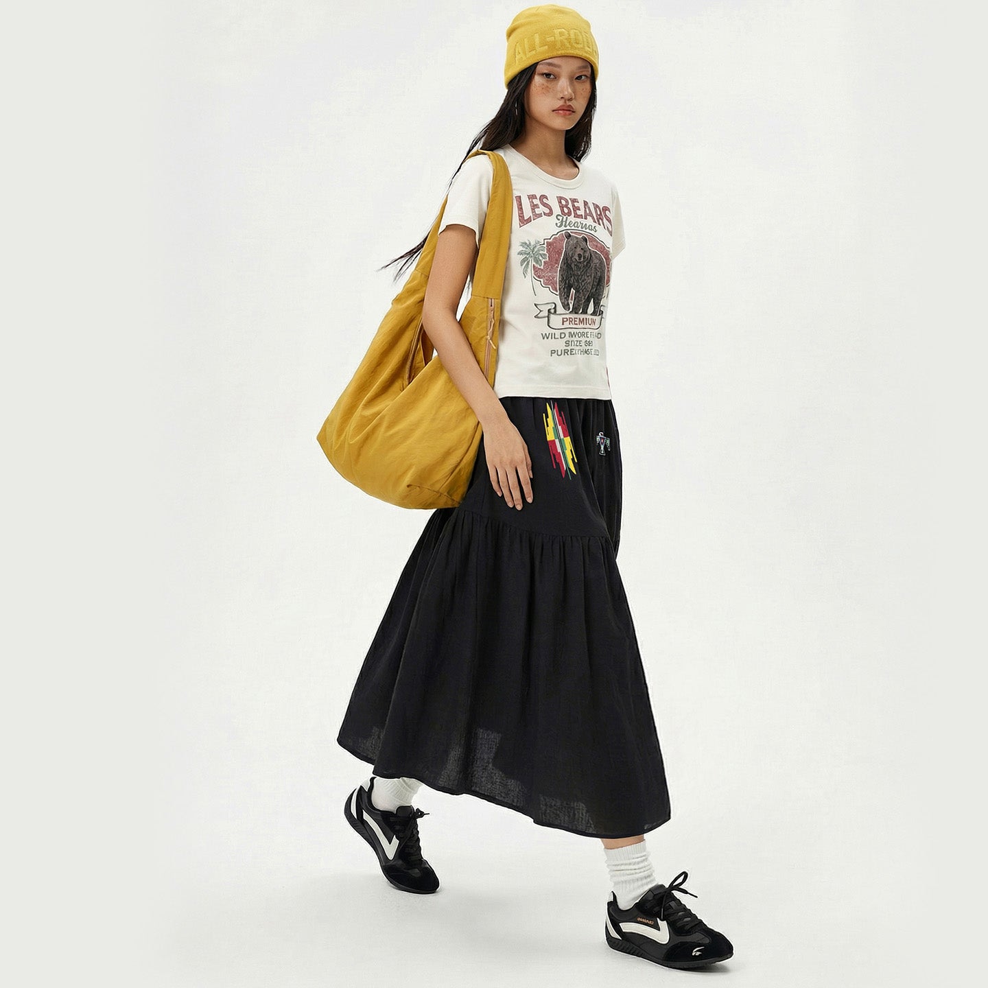 MADEN Navajo Rainbow-Embroidered Skirt