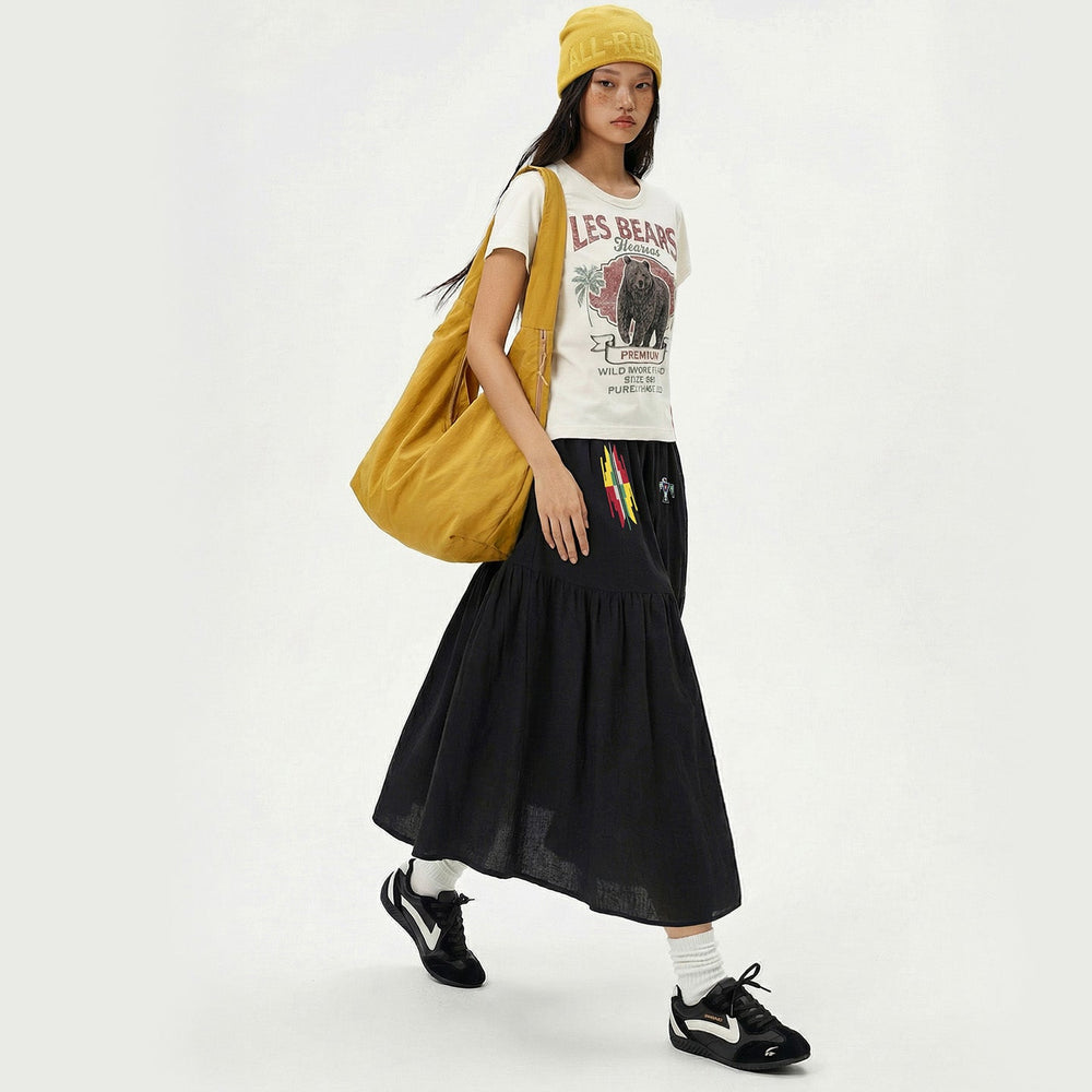 MADEN Navajo Rainbow-Embroidered Skirt