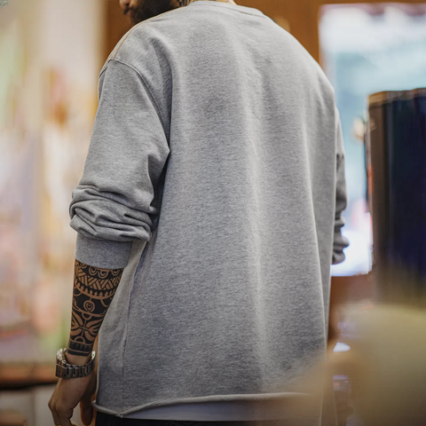 MADEN Rolled Hem Printed Sweatshirt- Cotton 100%