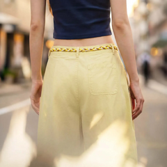 MADEN Women's Loose Drawstring Pleated Wide-Leg Pants