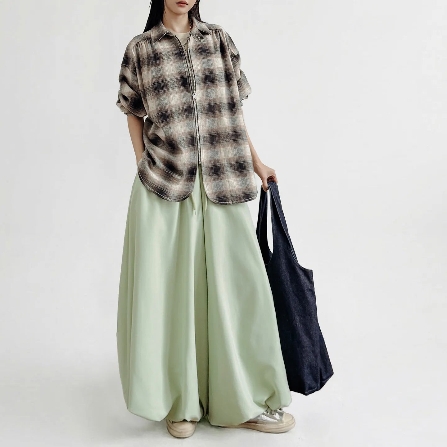 MADEN Peachskin Balloon Pants Wide-Leg