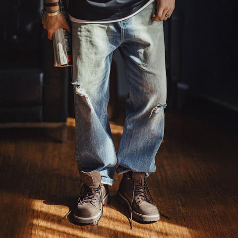 MADEN Herren-Arbeitsstiefel Sentinel – Retro-Oxford-Stiefel aus Wildleder, mittelhoch 