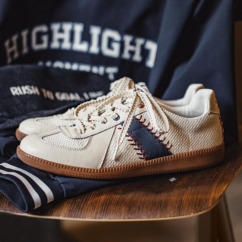 Giày sneaker da trắng tối giản retro MADEN cổ thấp