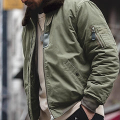 MADEN B-15 Bomberjacke – Kunstpelzkragen