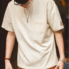 MADEN Schwere Baumwoll Baseballshirt mit Tasche