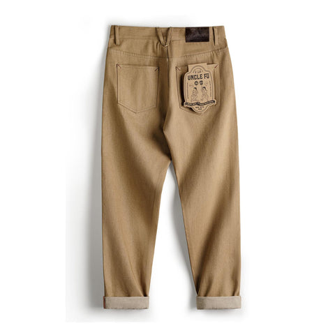 MADEN Herren-Khakijeans, 11,7 oz Selvedge Denim, gerader Schnitt, inspiriert von Yellowstone, Raw Denim, Workwear im Western-Cowboy-Stil 