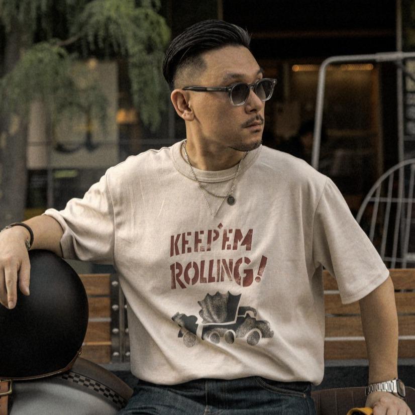 Áo thun cotton nặng in chữ graffiti MADEN