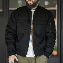 MADEN Herren Klassische Flieger Nylon MA-1 Bomberjacke