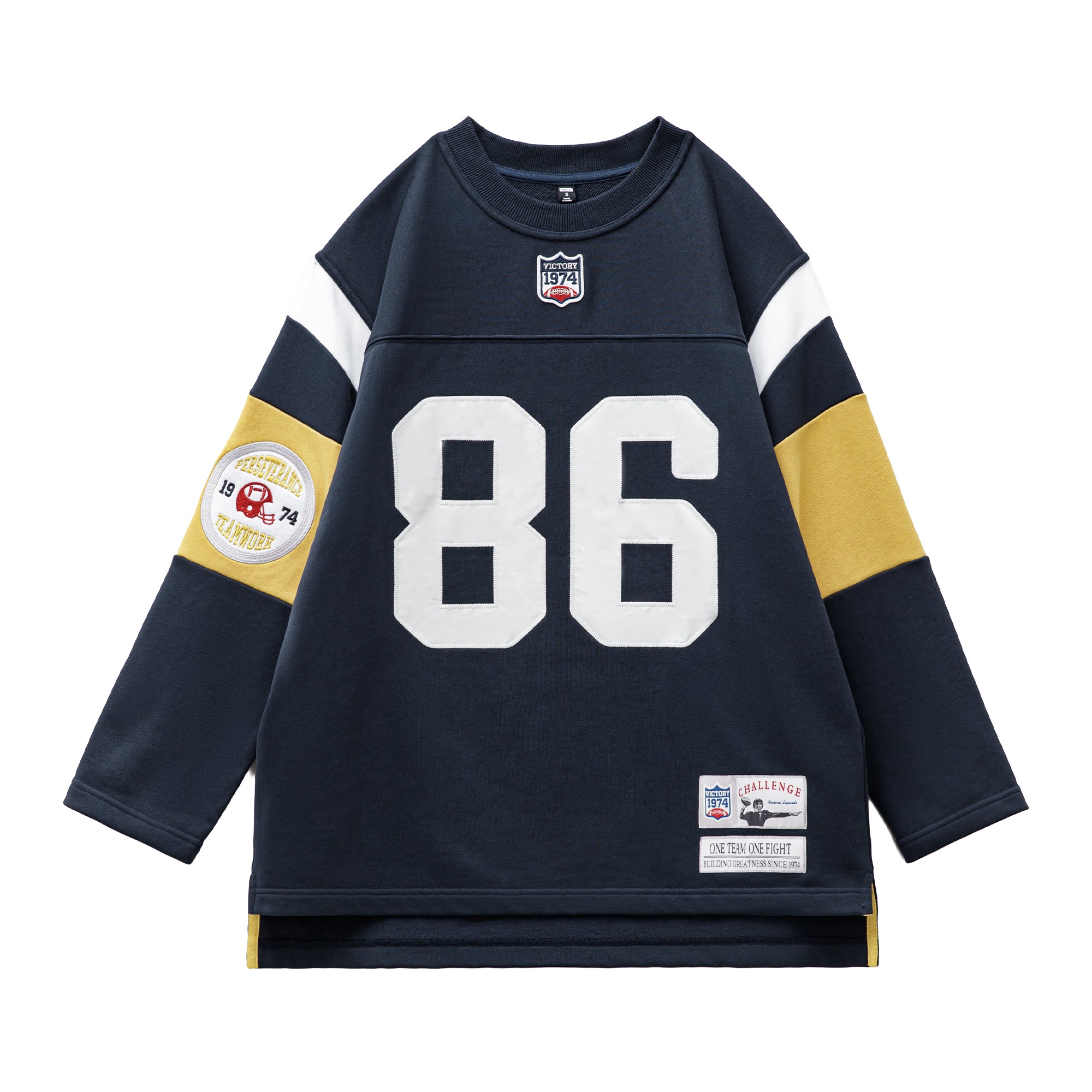 MADEN Damen-Rugby-Sweatshirt mit Stickerei 