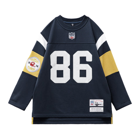 MADEN Damen-Rugby-Sweatshirt mit Stickerei 